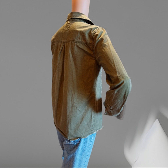 Billabong Women's Light Washed Army Green Jacket/Shirt - Picture 8 of 16